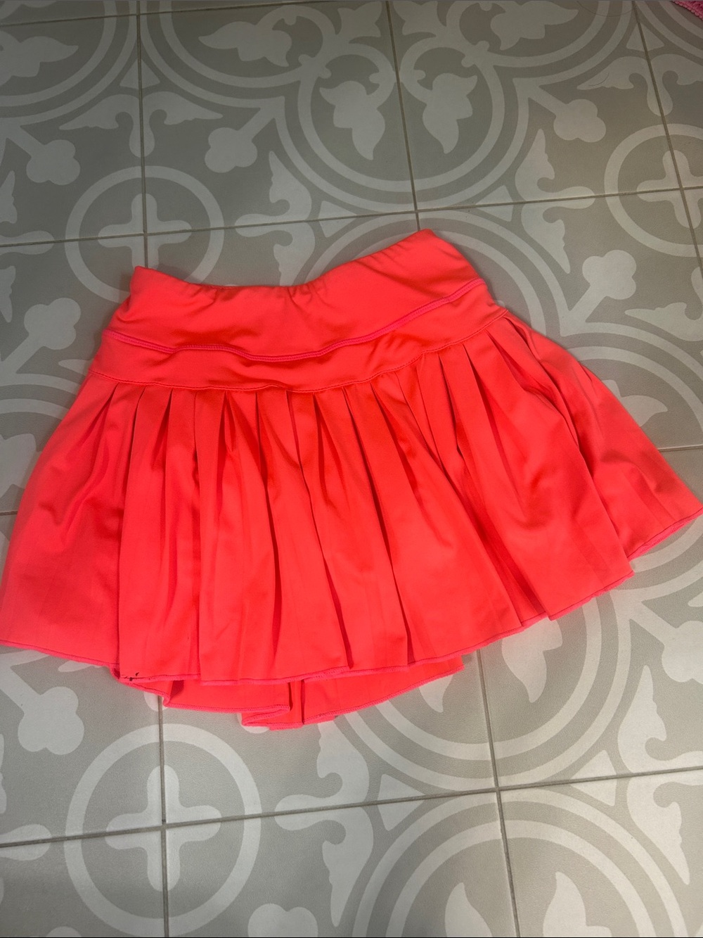 Gianni Bini Neon Coral Pleated Skirt